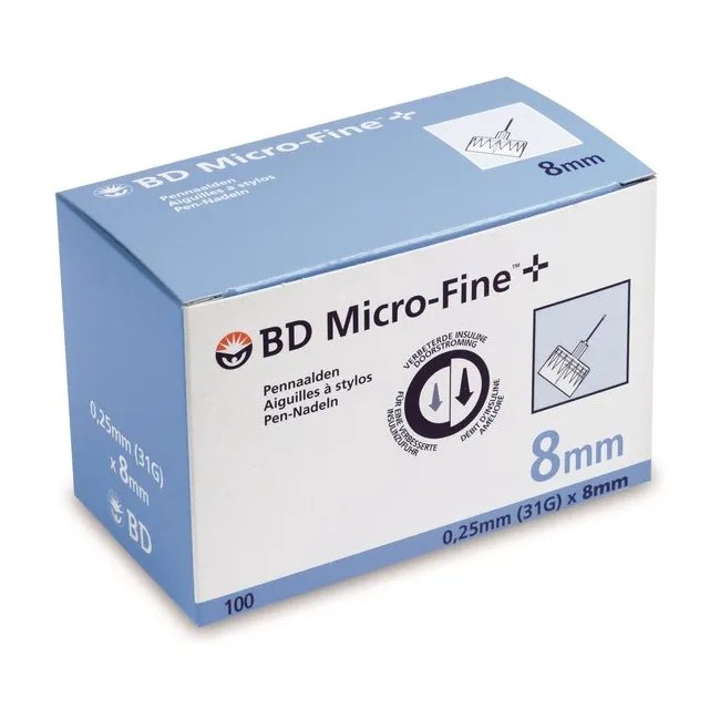 BD Insulinepennnaalden 8 mm (100 stuks)