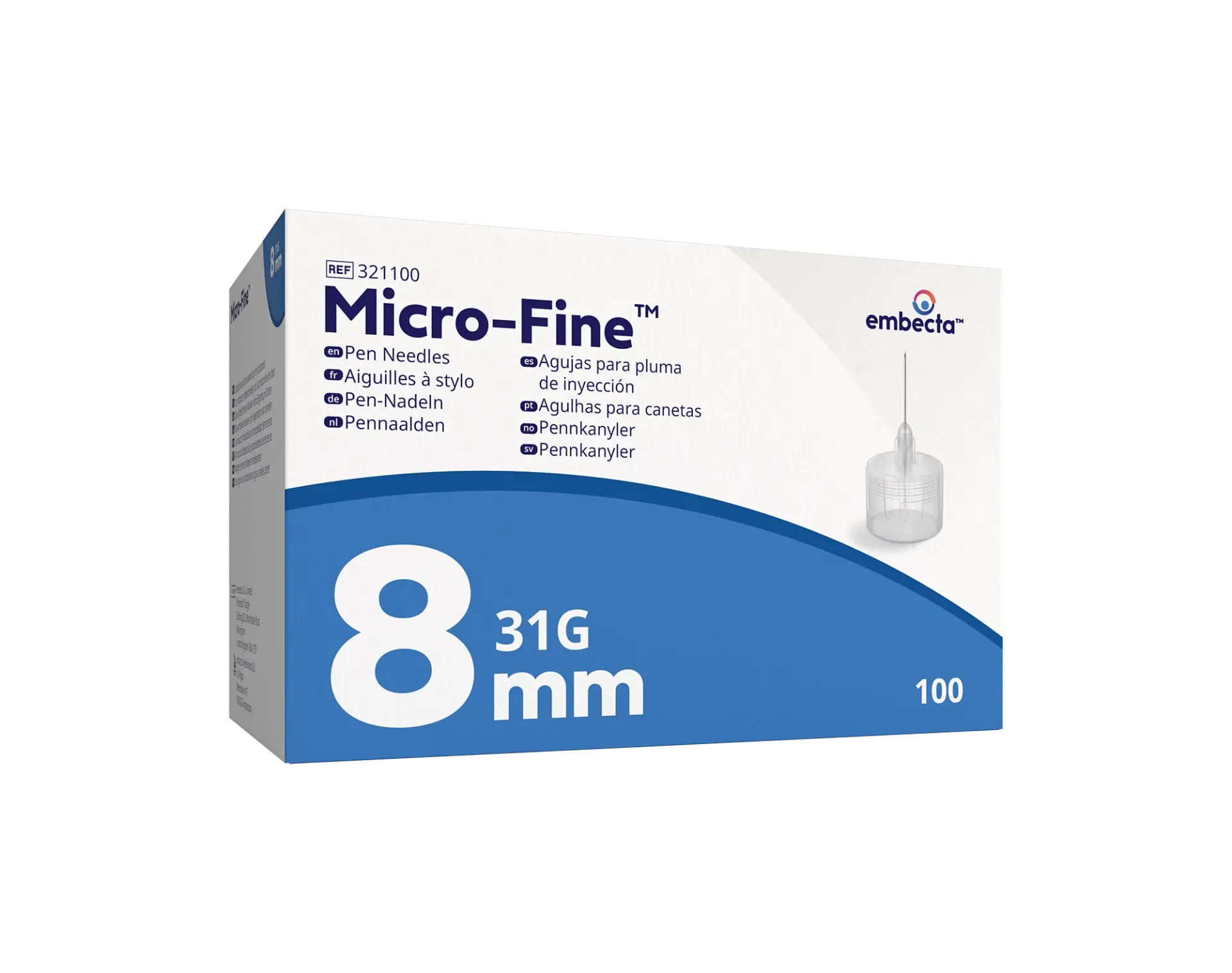 Micro-Fine Insulinepennnaalden 8 mm