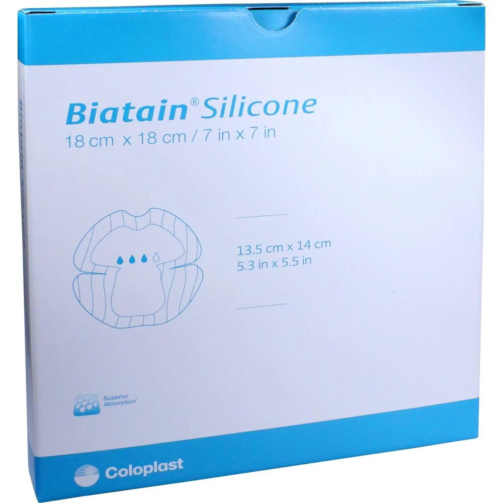 [000406-18C18C] Coloplast Biatain Silicone Hiel 18cm x 18cm