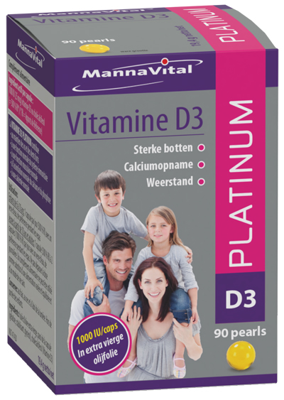 [003391] Mannavital Vitamine D3 Platinum pearls (90 pearls)