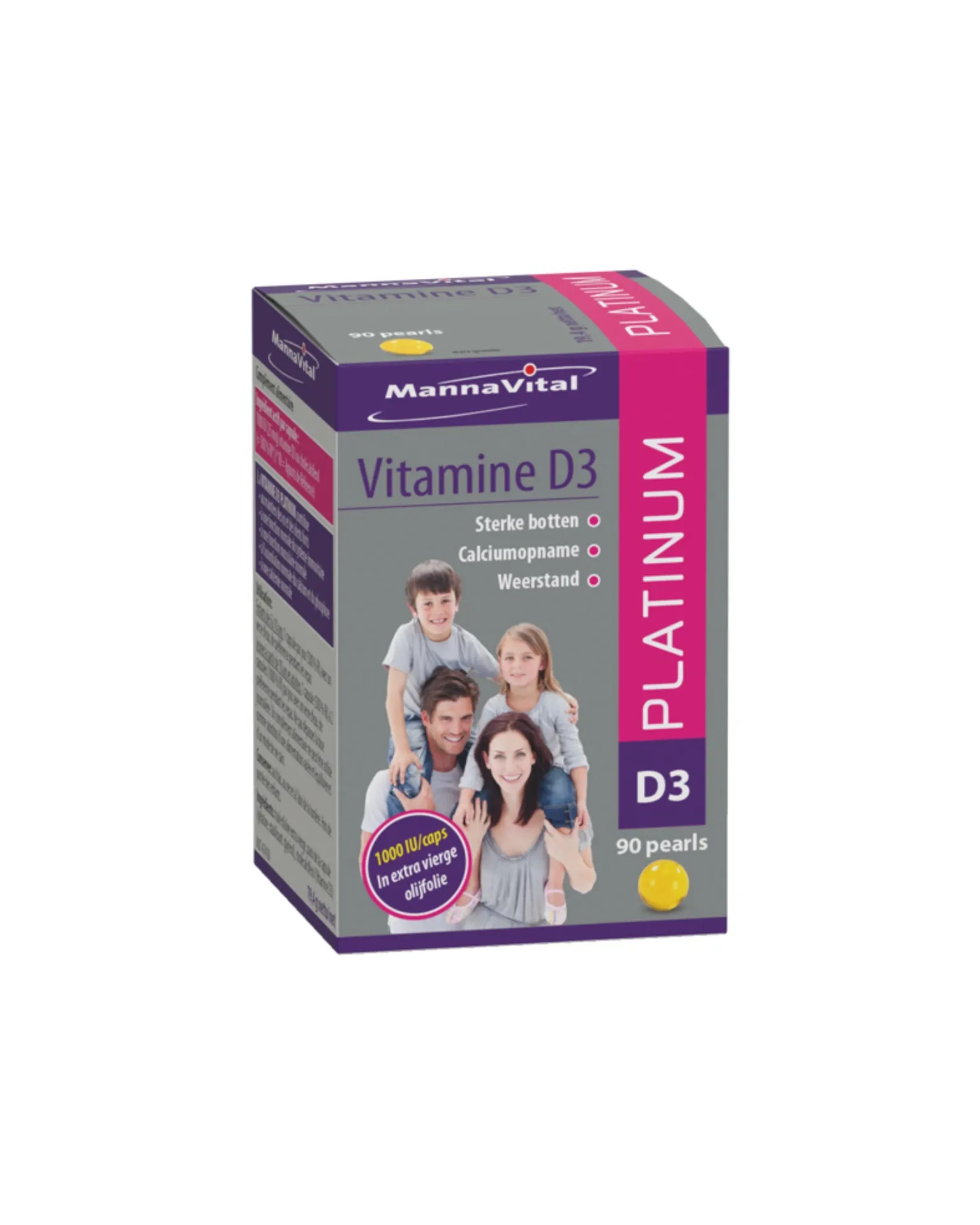 [003391] Mannavital Vitamine D3 Platinum pearls (90 pearls)
