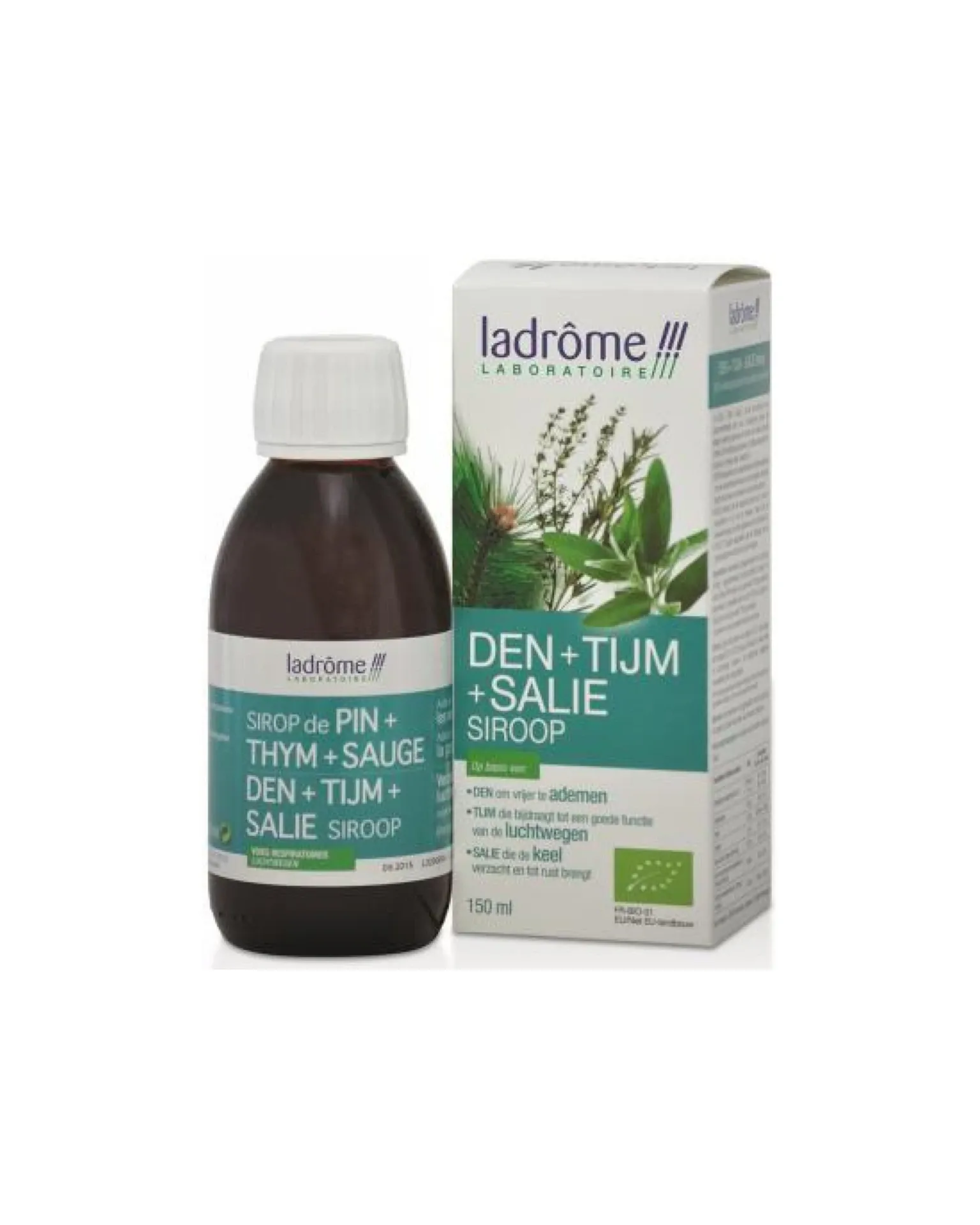 [004147] Ladrôme Siroop Den+Tijm+Salie 150ml