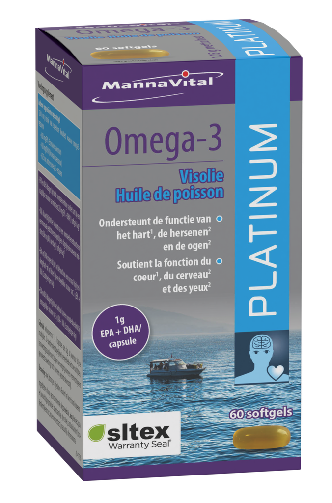 [004739] Mannavital Omega-3 platinum visolie 60 softgels