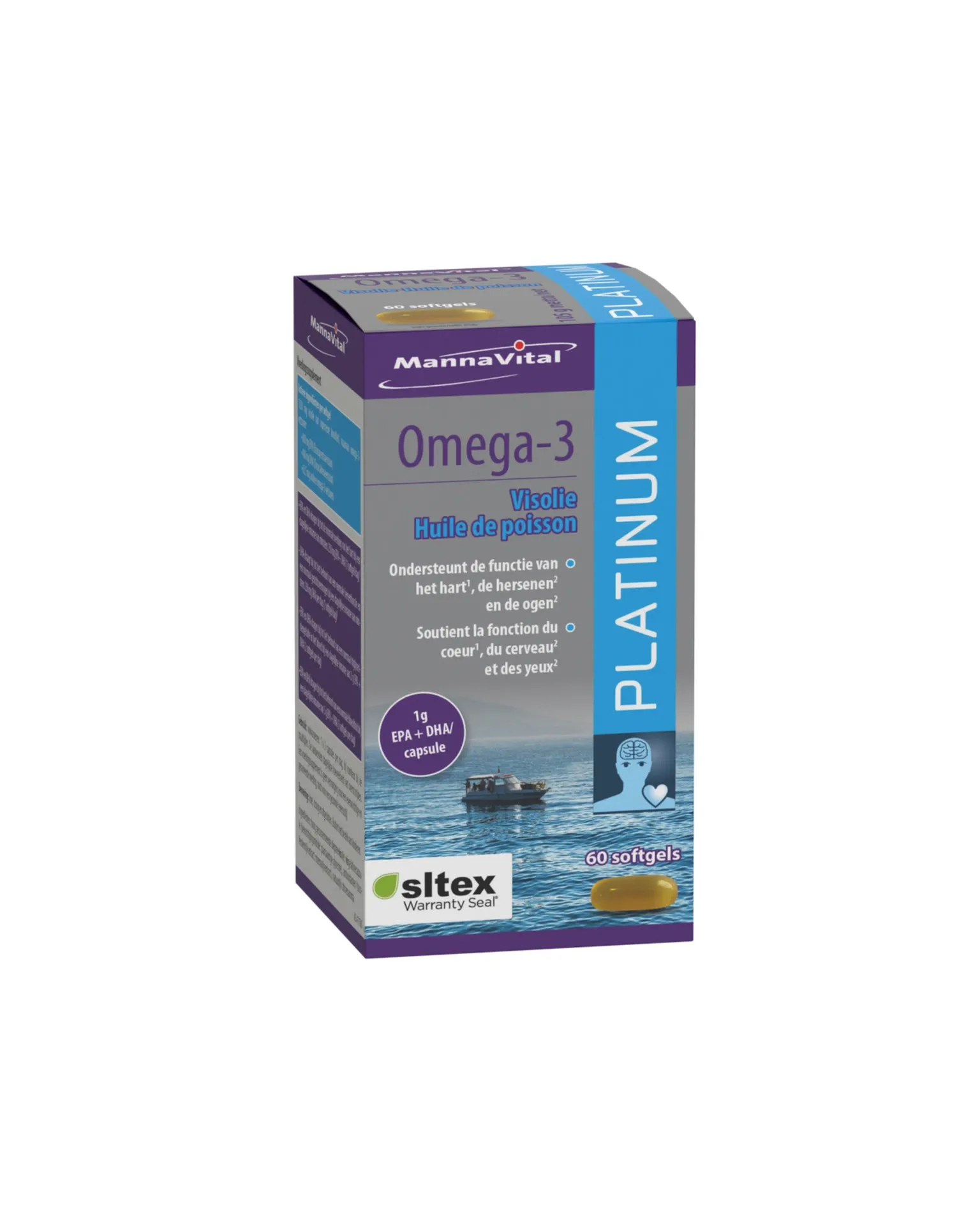 [004739] Mannavital Omega-3 platinum visolie 60 softgels