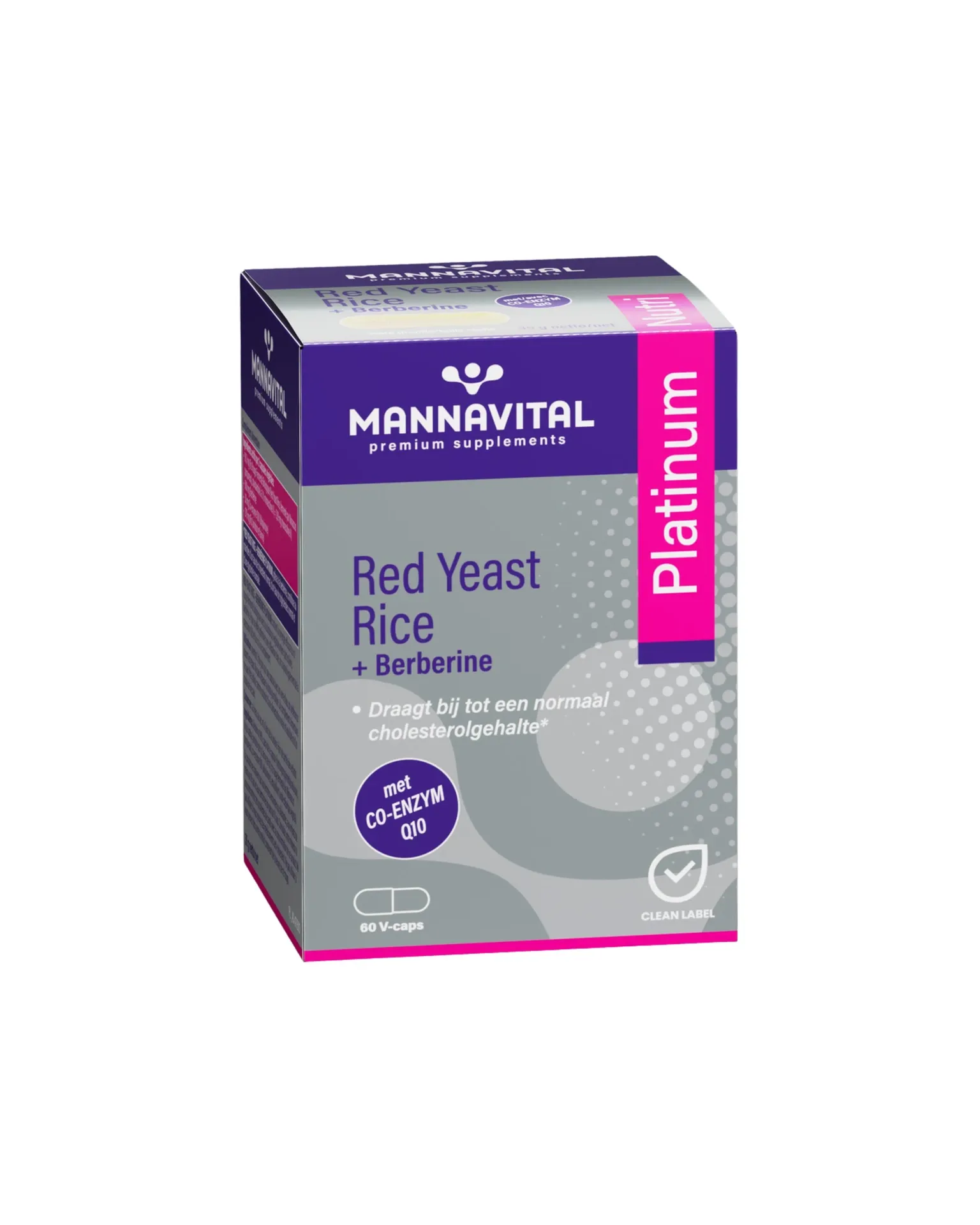 [010364] Mannavital Gefermenteerde Rode rijst + berberine platinum (60 Capsules)