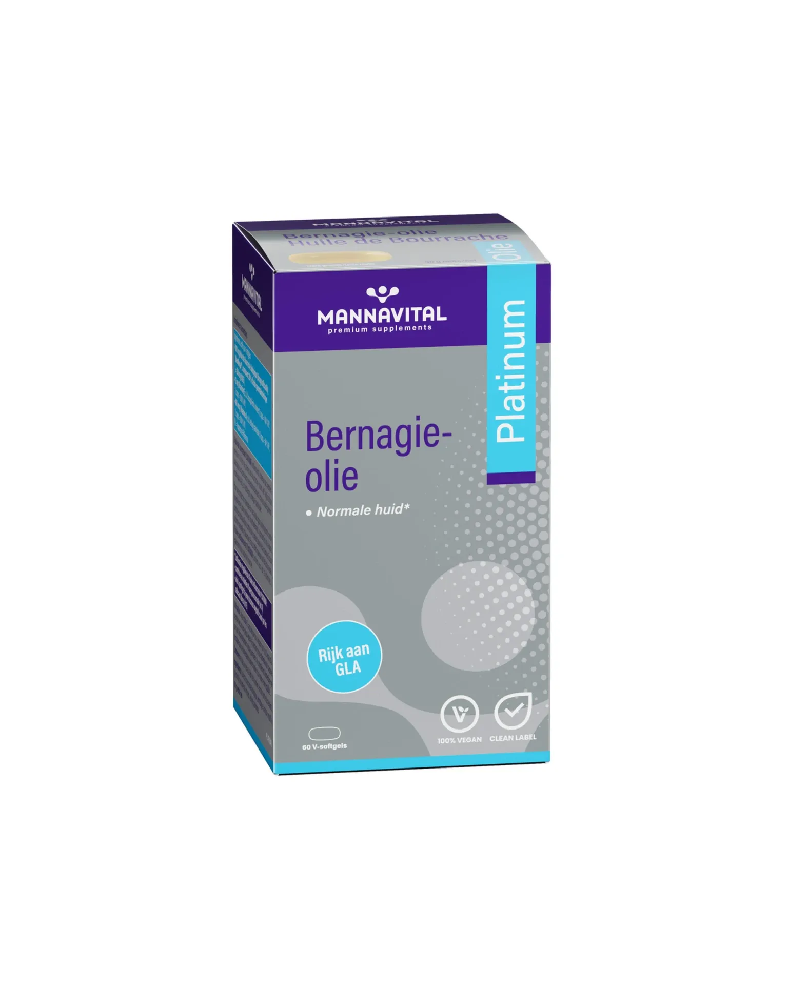 [010387] Mannavital Bernagie-olie Platinum (60 softgels)