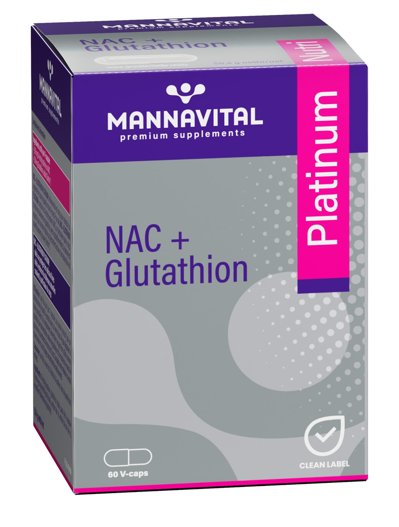 Mannavital NAC + Glutathion Platinum (60 Capsules)