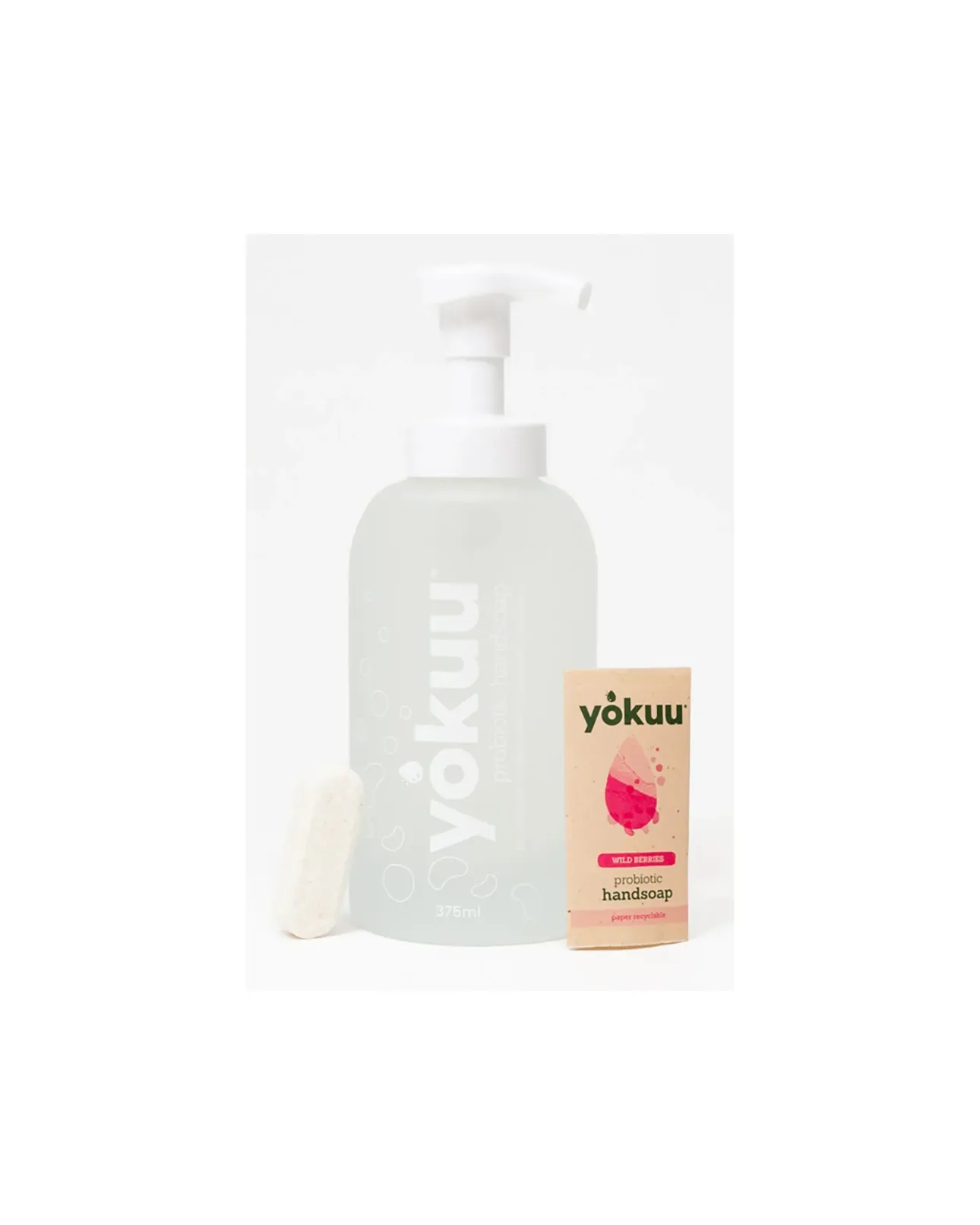 Yokuu Handzeep Wild Berries Startkit (1 Glazen fles + 1 Tablet)