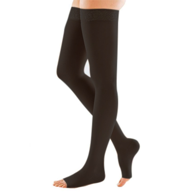 [002583] Mediven Elegance Dijkous Met Noppenband Zwart Open Teen CCL1