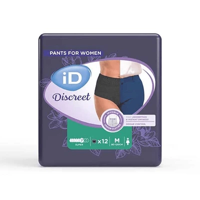 ID Discreet Pants zwart Super L (10st) *ENKEL OP BESTELLING PER KARTON*