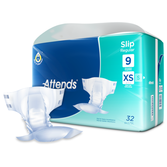 [004942] Attends Slip Regular 9 dr XS (4x32st) *enkel op bestelling per karton*