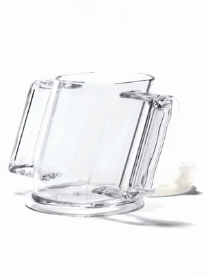 [AD075869] Henrocup Schuine Beker + 2 Tuitjes - Transparant Clear (237 ml)