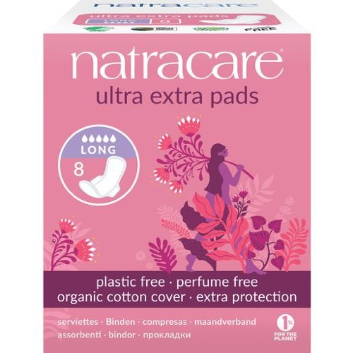 [NC4186] Natracare Maandverband Ulltra Extra Lang + Vleugels 8st