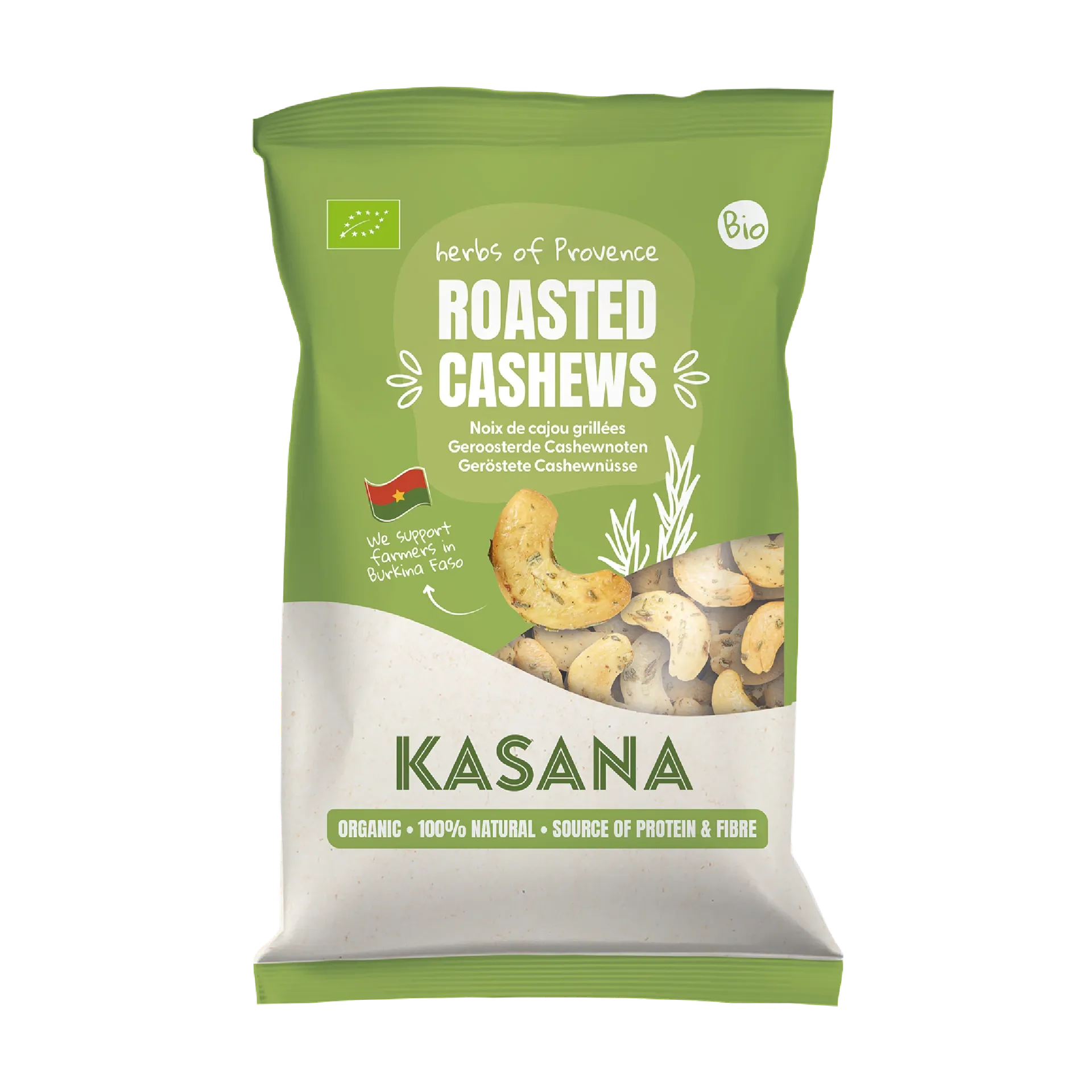 [BD2431] Kasana Geroosterde cashewnoten met Provençaalse kruiden bio 150g