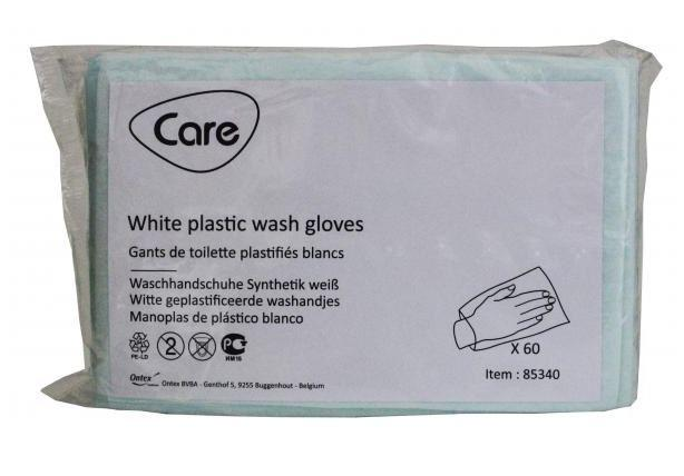 Care Washandje (Wegwerp) Met Plastiek (60st) 230x150mm