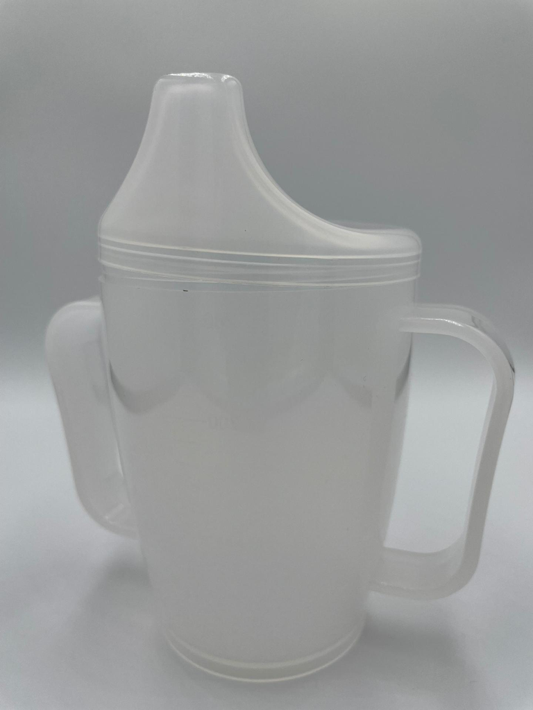 [1543666] Drinkbeker + deksel Met 2 Handvatten 4mm (Transparant)