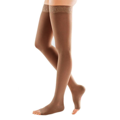 Mediven Elegance Dijkous Met Noppenband Caramel Open Teen CCL1