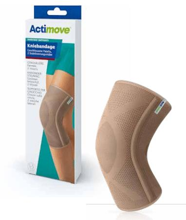 Actimove Kniebandage Gesloten Knieschijf Beige (2 baleinen)