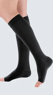 [Y540501000] Mediven Cotton Kniekous zwart Open Teen CCL1 (I)