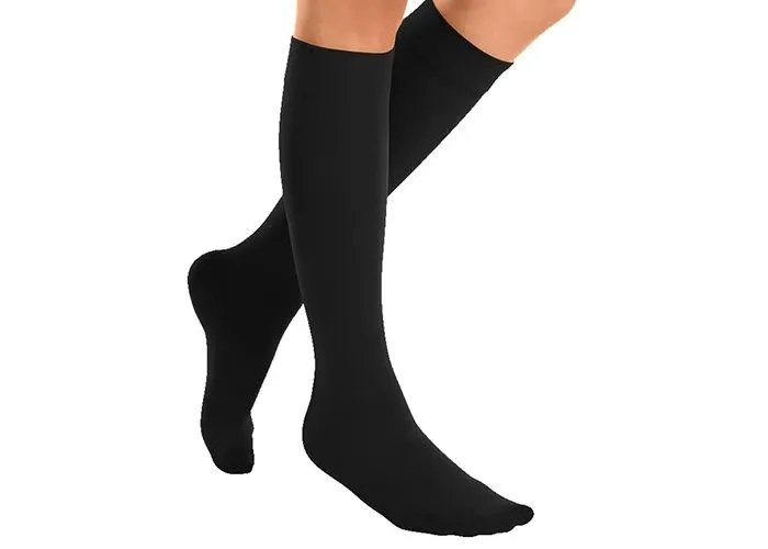 [Y640511000] Mediven Cotton Kniekous zwart Gesloten Teen CCL2 (I)