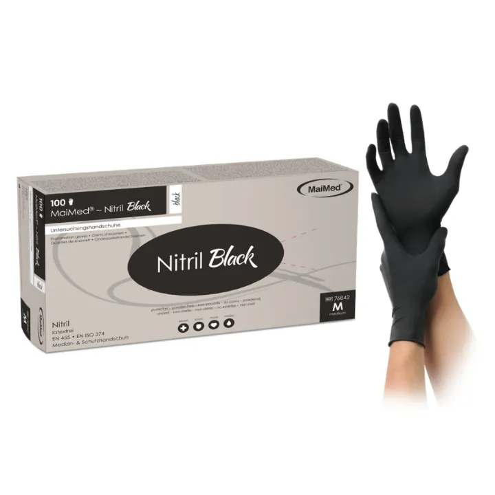 [005461-S] Maimed Handschoenen Nitril Zwart (100st) (S)