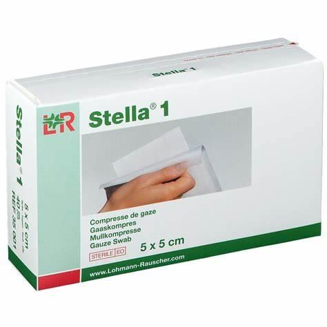 [001079-5C5C] Stella Steriel Gaaskompres Apart Verpakt 1 8L - 40 stuks (5 x 5cm)