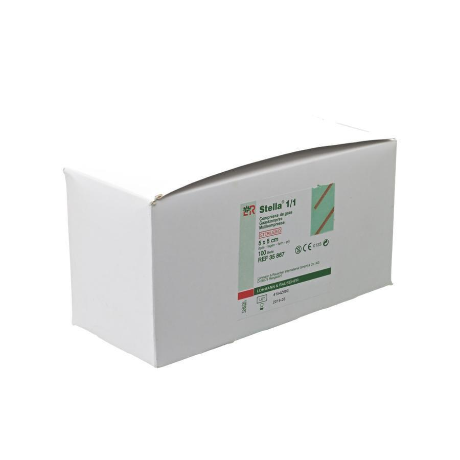 Stella Steriel Gaaskompres Apart Verpakt 1/1  8L - 100stuks (5 x 5cm)