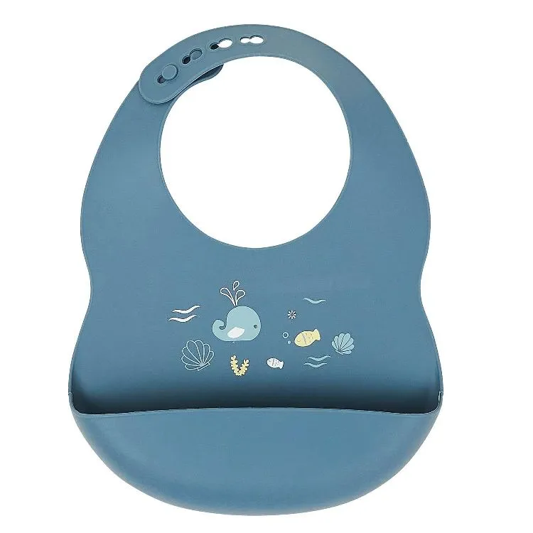[4658308] Nattou Silicone Slabbetje (Blauw)