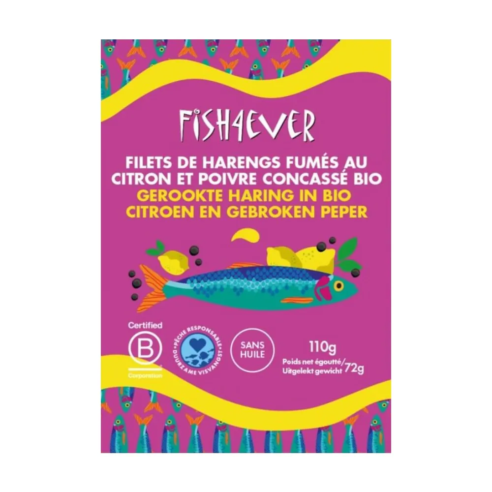 [510313] Fish4Ever Gerookte Haring In Citroen & Gebroken Peper (110 gr)
