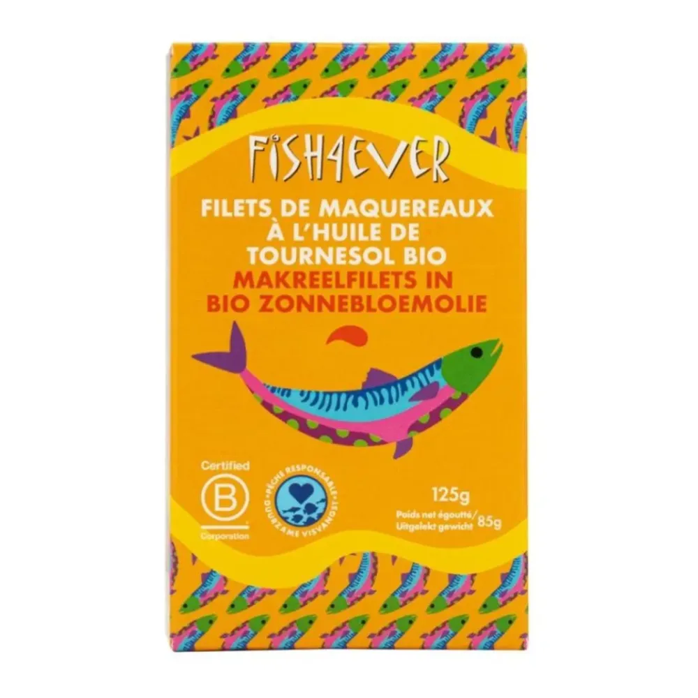 [510003] Fish4Ever Makreelfilet In Bio Zonnebloemolie - Schotland (120 gr)