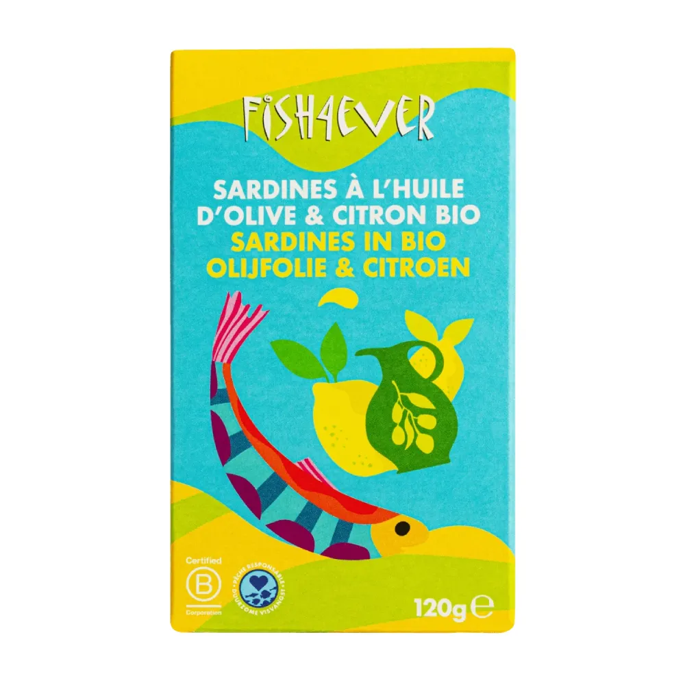 Fish4Ever Sardines In Bio Olijfolie & Citroen (120 gr)