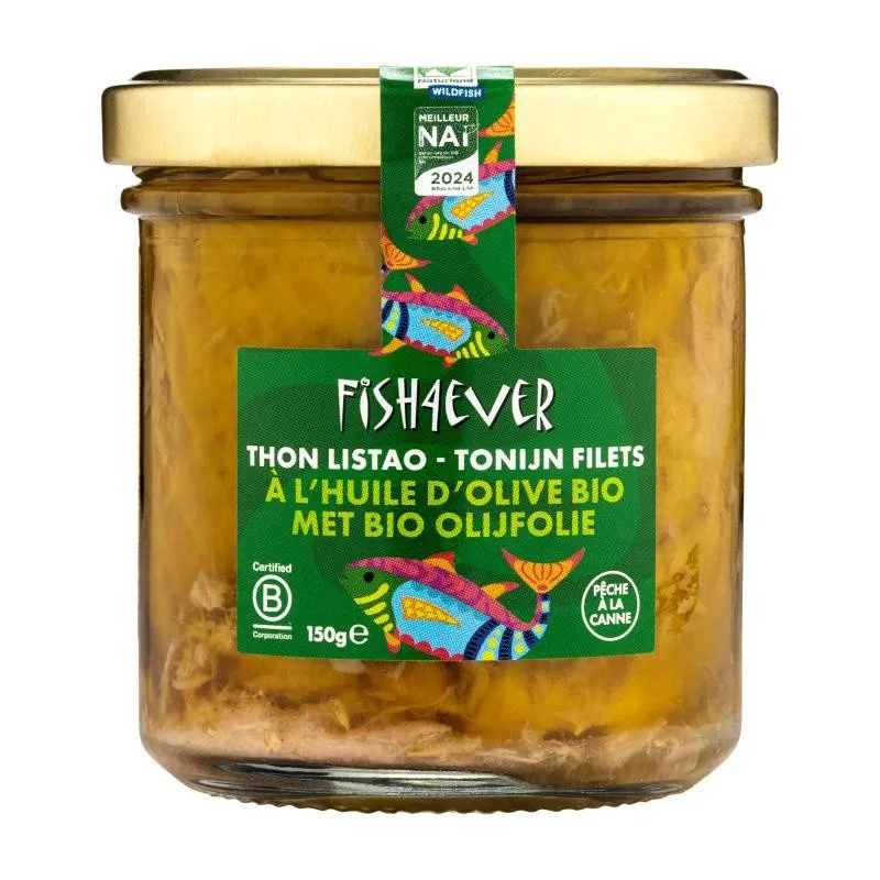 [510412] Fish4Ever Tonijnfilet Met Bio Olijfolie - Glas (150 gr)