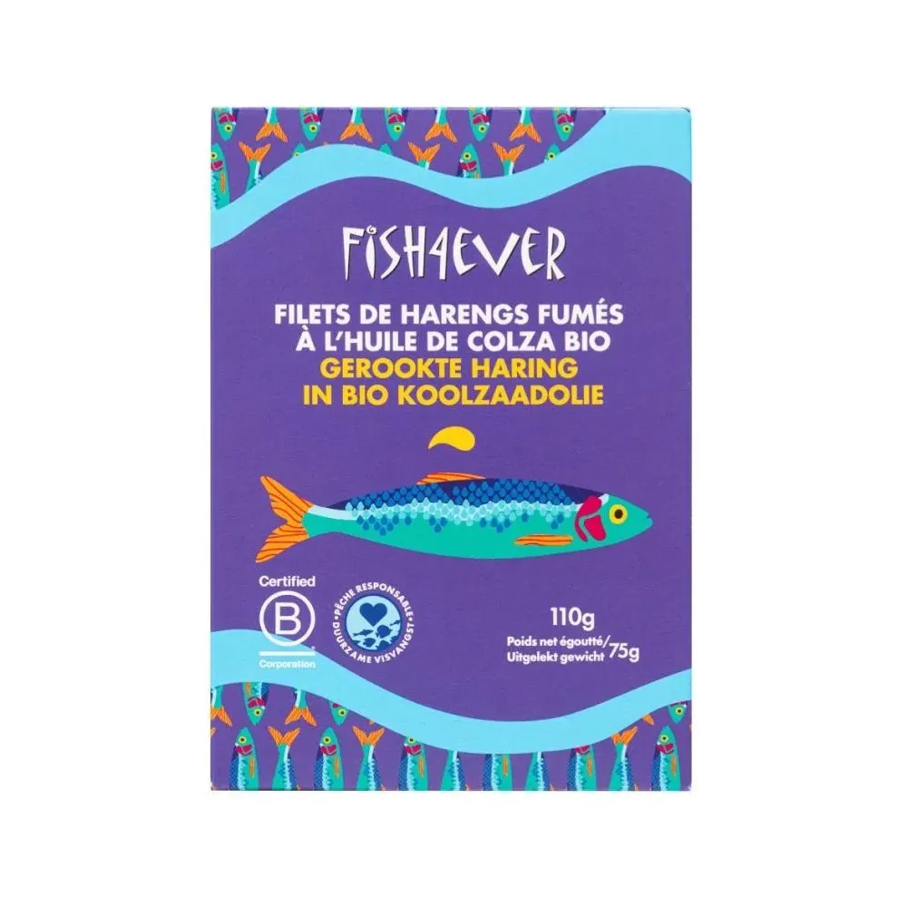 [510309] Fish4Ever Gerookte Haring In Biologisch Koolzaadolie (110 gr)