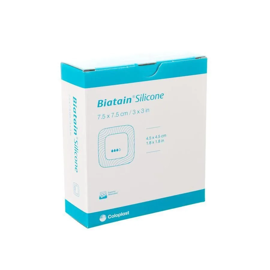 [000404-7,5C7,5C] Coloplast Biatain Silicone (7,5 x 7,5 cm)