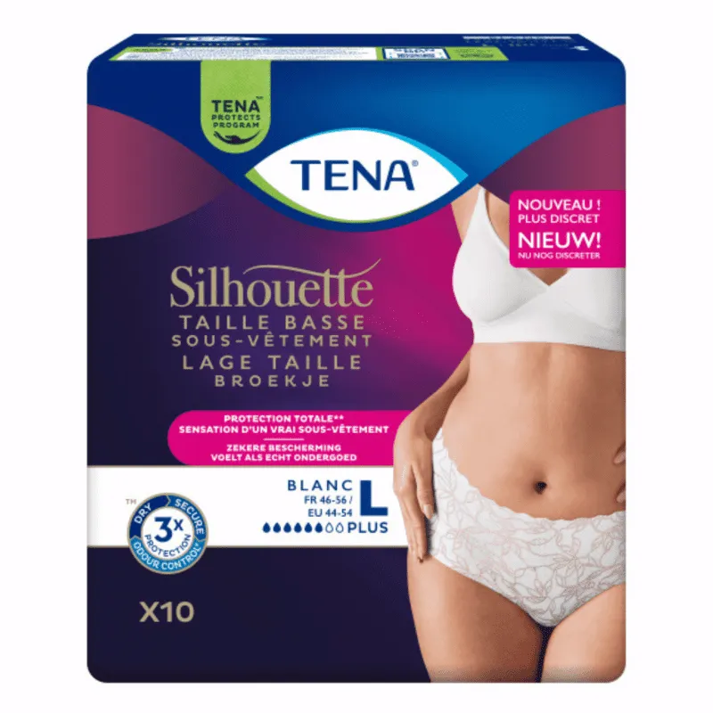 Tena Silhouette Plus Blanc Lage Taille Large