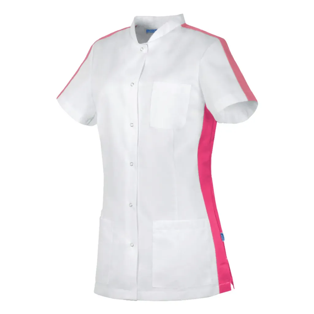 [005076] Verpleegschort Kristel (Wit/Roze, XS)