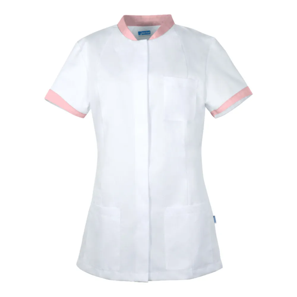 [005081] Verpleegschort Fleur (Wit/Roze, XS)