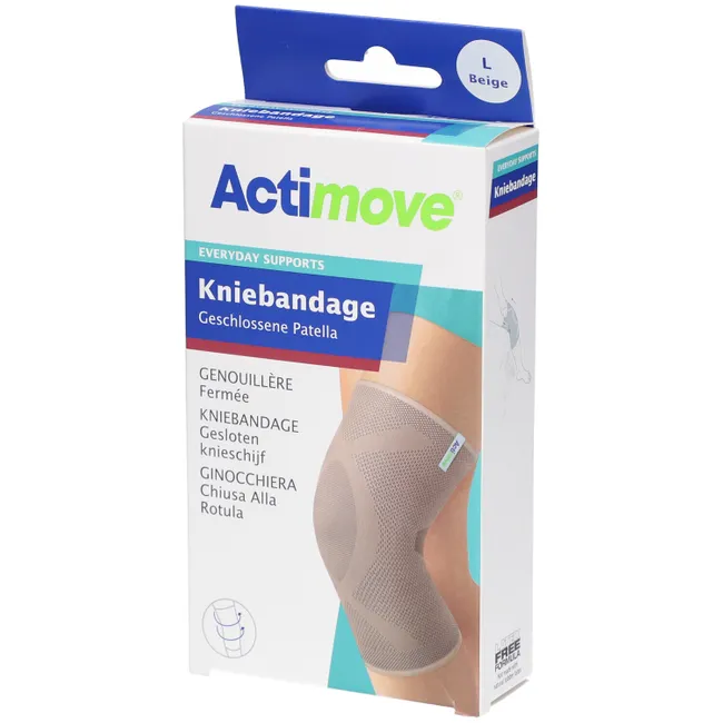 Actimove Kniebandage - Gesloten Knieschijf - Beige (zonder baleinen)